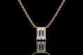 Yellow Gold Emerald-Cut Diamond Necklace (pend118)