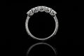 Six-Stone Round Diamond Platinum Wedding Band (band097)