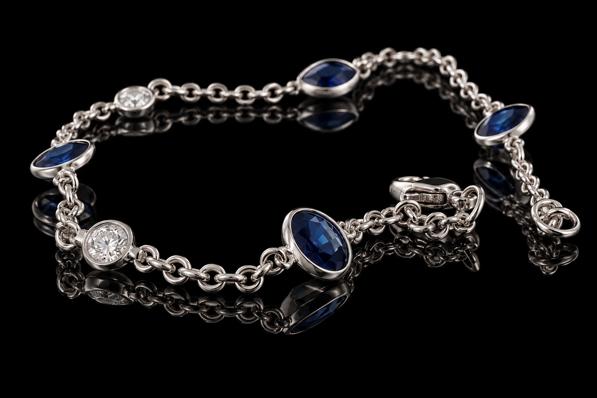 Diamond by the Yard Sapphire & Diamond Bracelet (brac001)