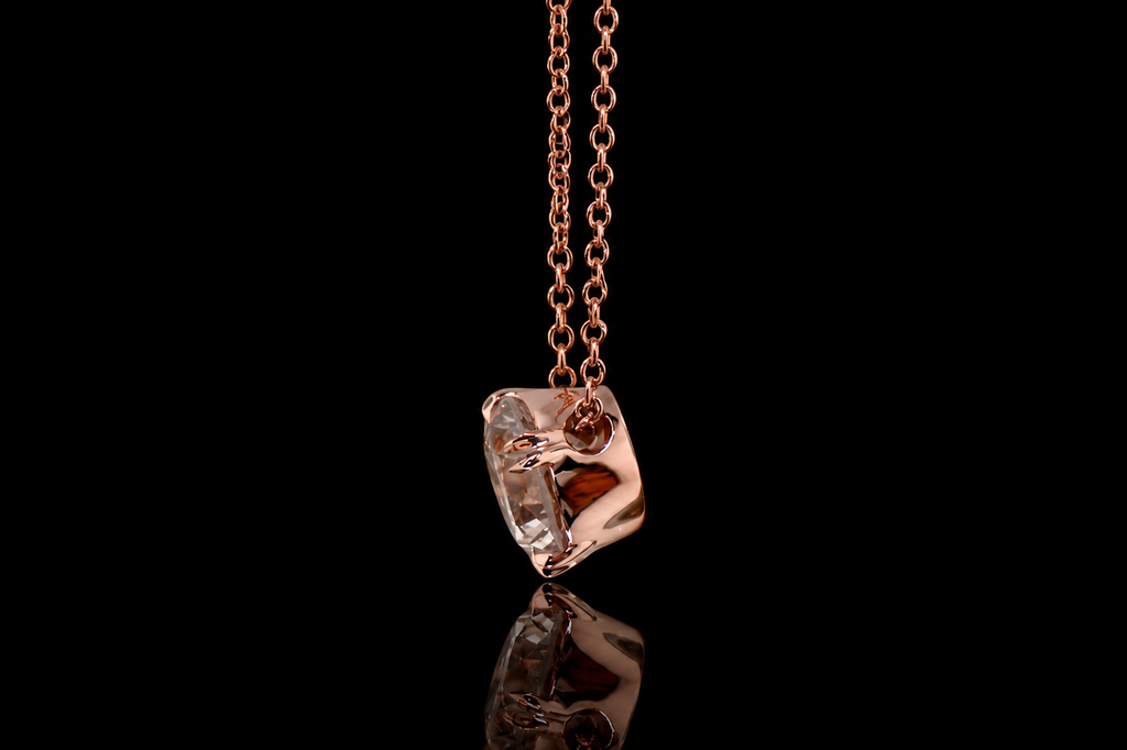 Rose Gold Solitaire Diamond Pendant (pend011)