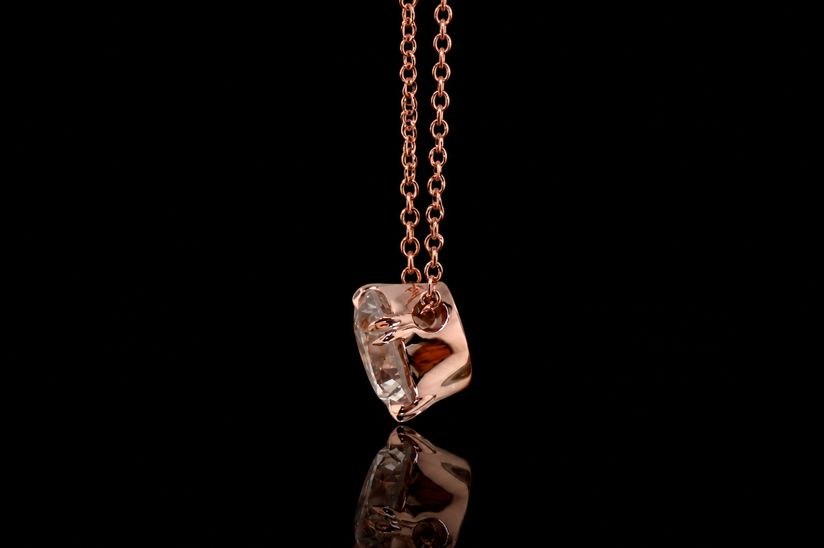 Rose Gold Solitaire Diamond Pendant (pend011)