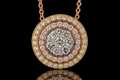Tri-Tone Micropavé Diamond Halo Pendant (pend089)