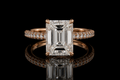 Emerald Cut Diamond Solitaire Engagement Ring in 18K Rose Gold (eng452)