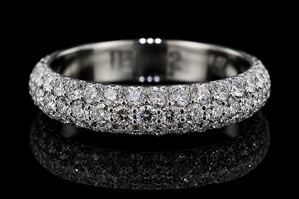 Three-Row Round Diamond Band (band049)