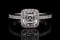 Asscher Cut Diamond Halo Engagement Ring (331)