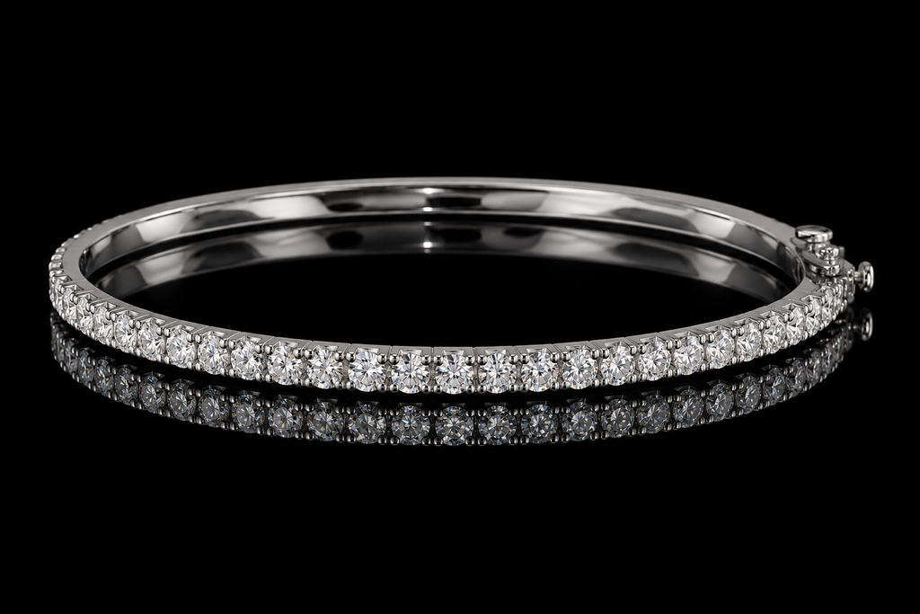 Micropavé Diamond Tennis Bangle Bracelet (brac021)
