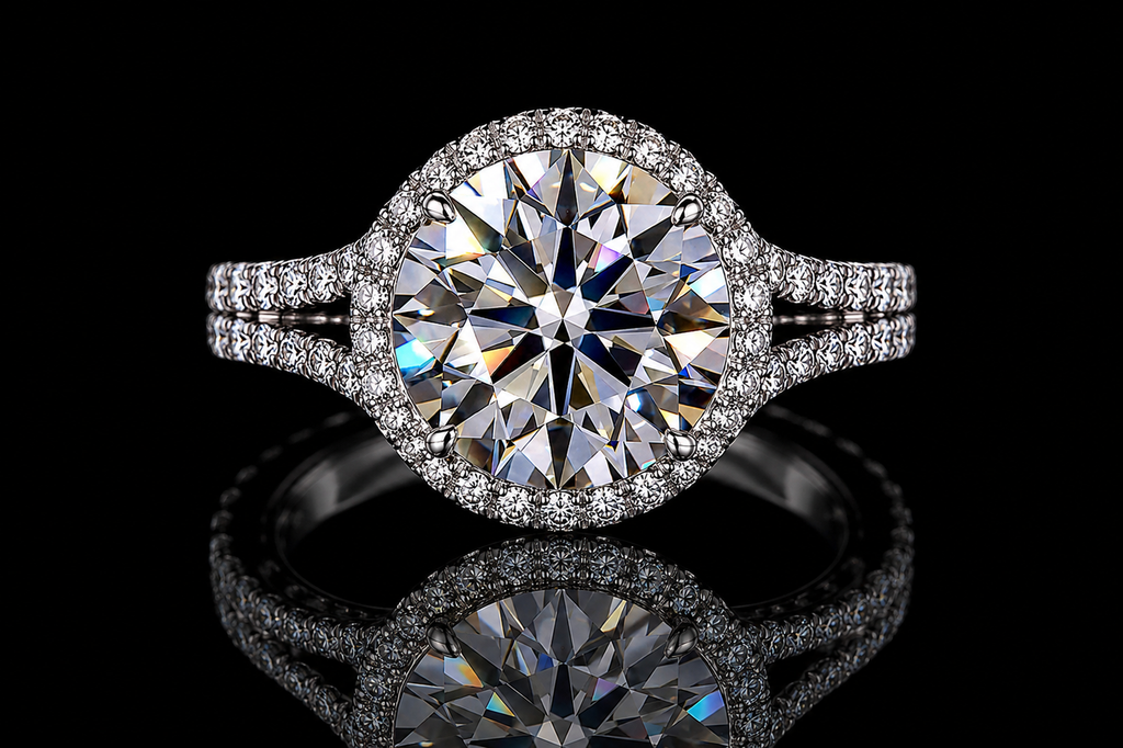 Round Diamond Double Halo Engagement Ring (eng391)