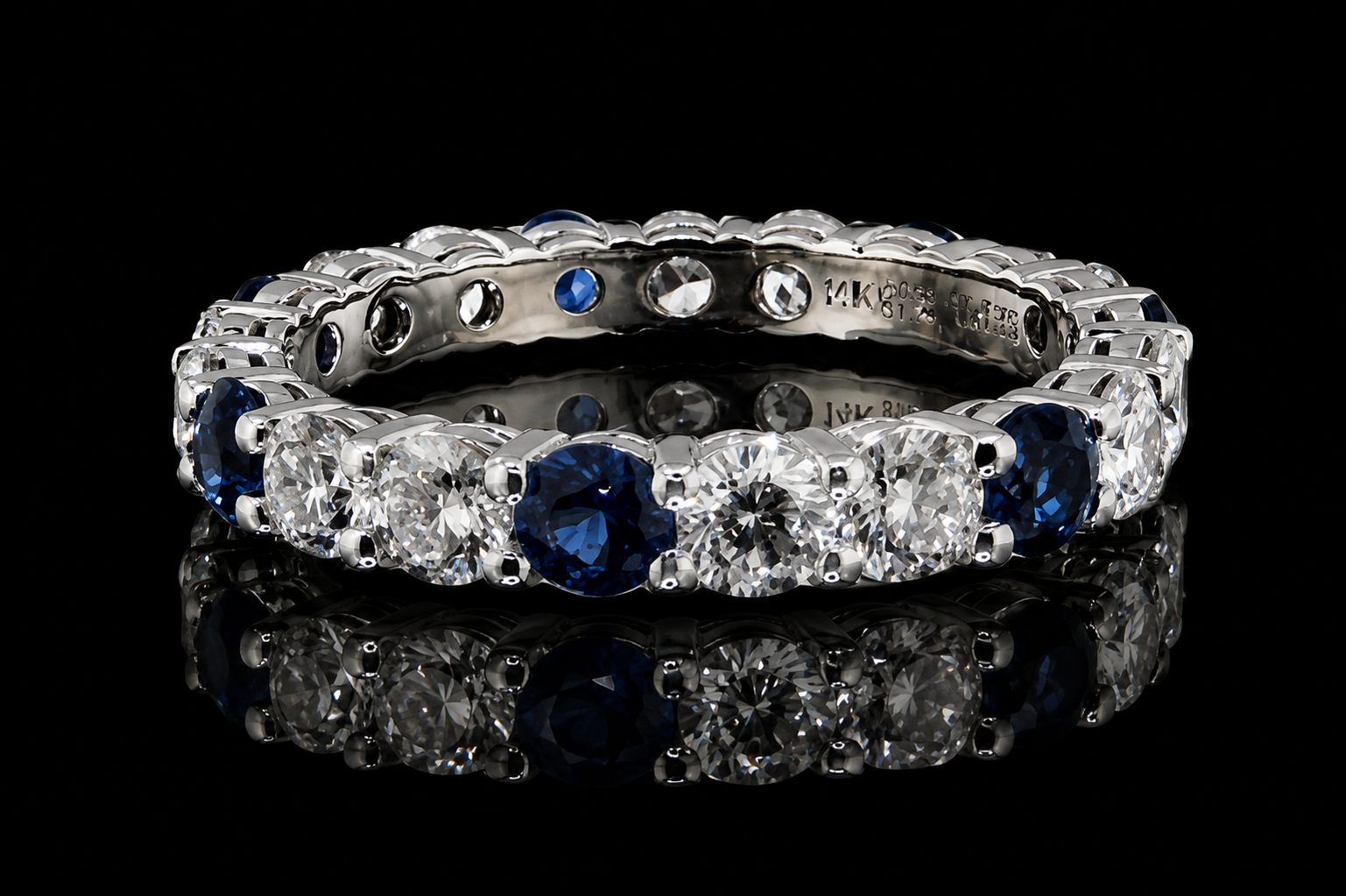 Sapphire & Diamond Eternity Band (band030)