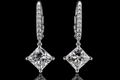 Princess-Cut Diamond Micropavé Drop Earrings (ear022)