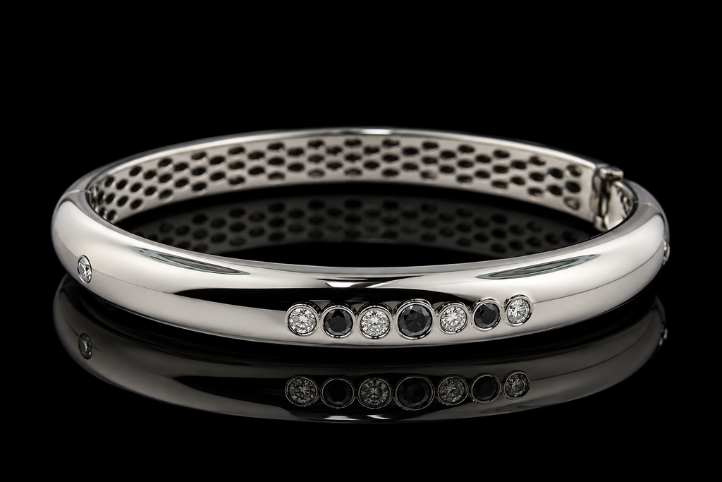 Black & White Diamond Bangle (brac009)