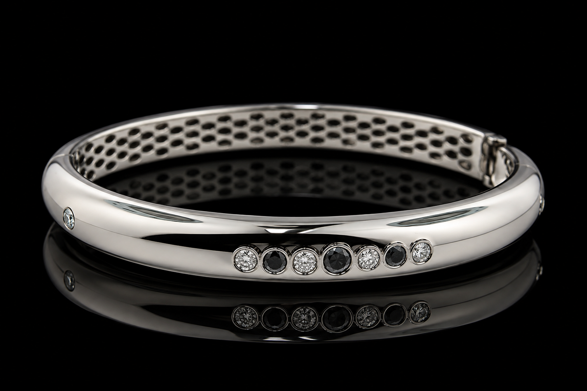 Black & White Diamond Bangle (brac009)