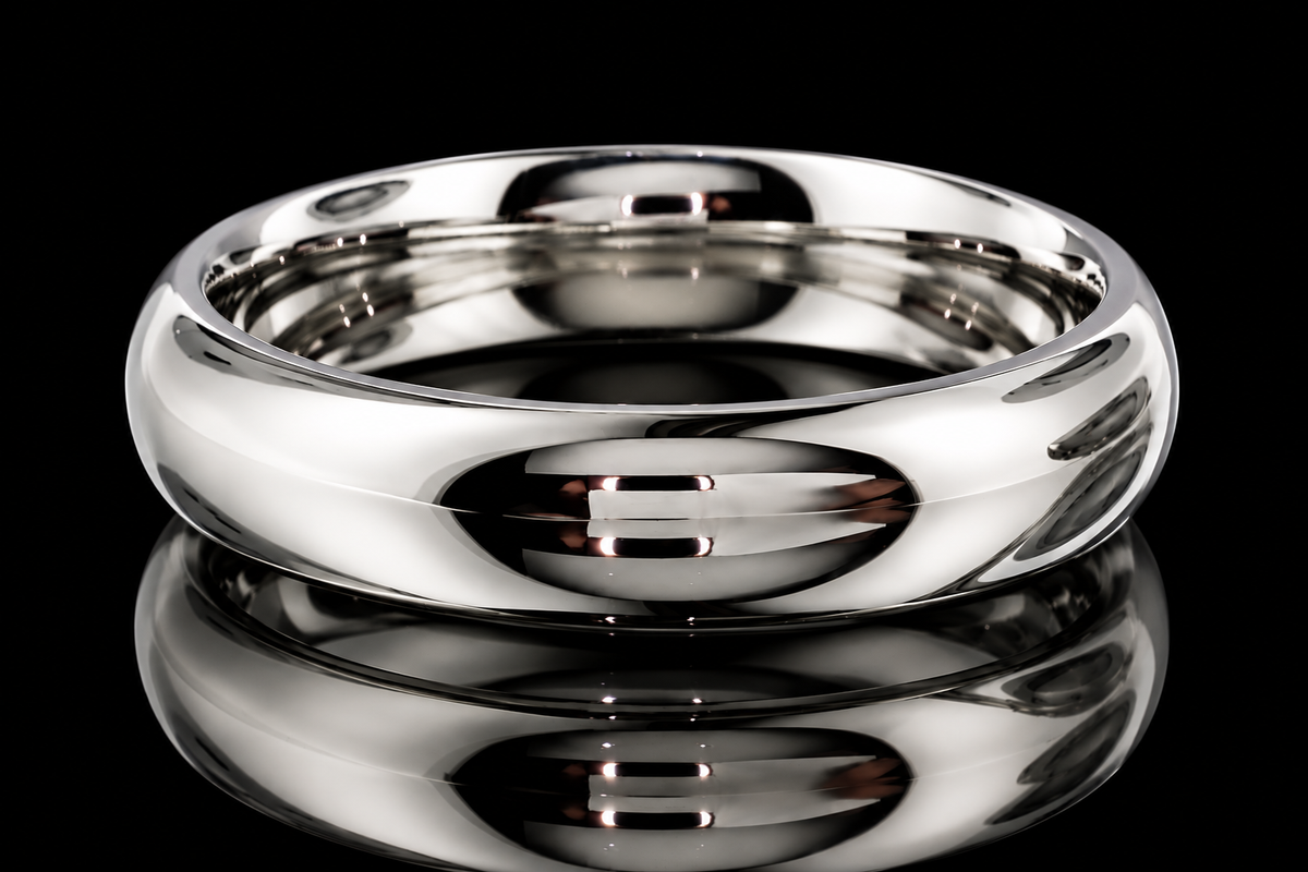 Classic High-Polish Men's Wedding Band (band166)