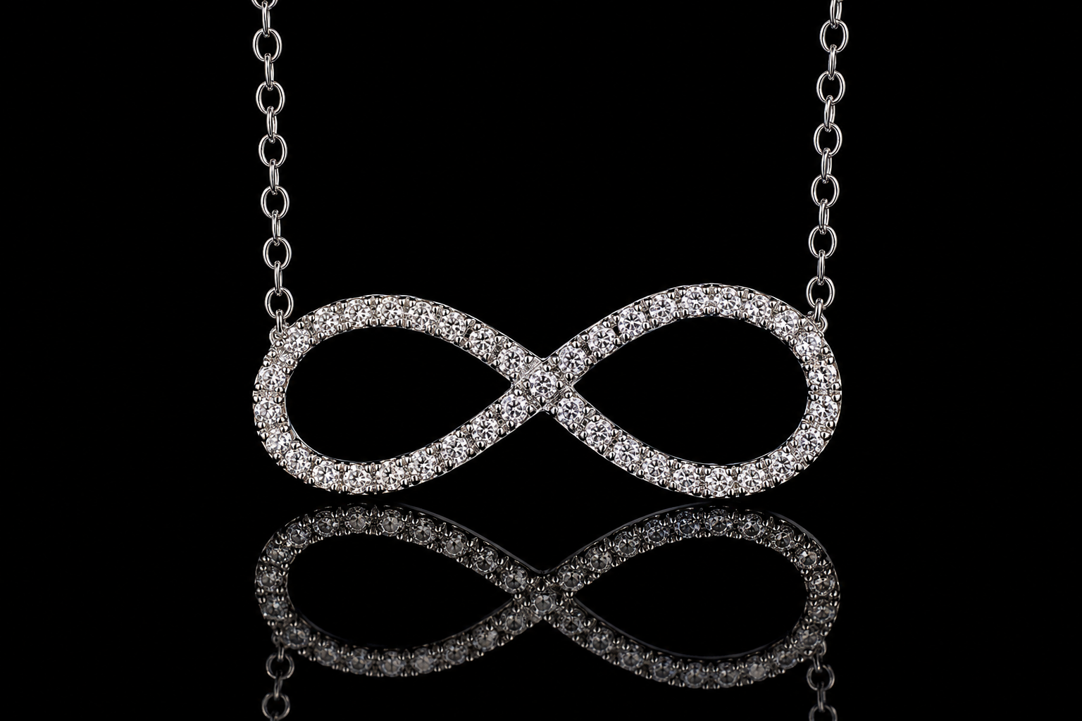 Micropavé Diamond Infinity Necklace (pend071)
