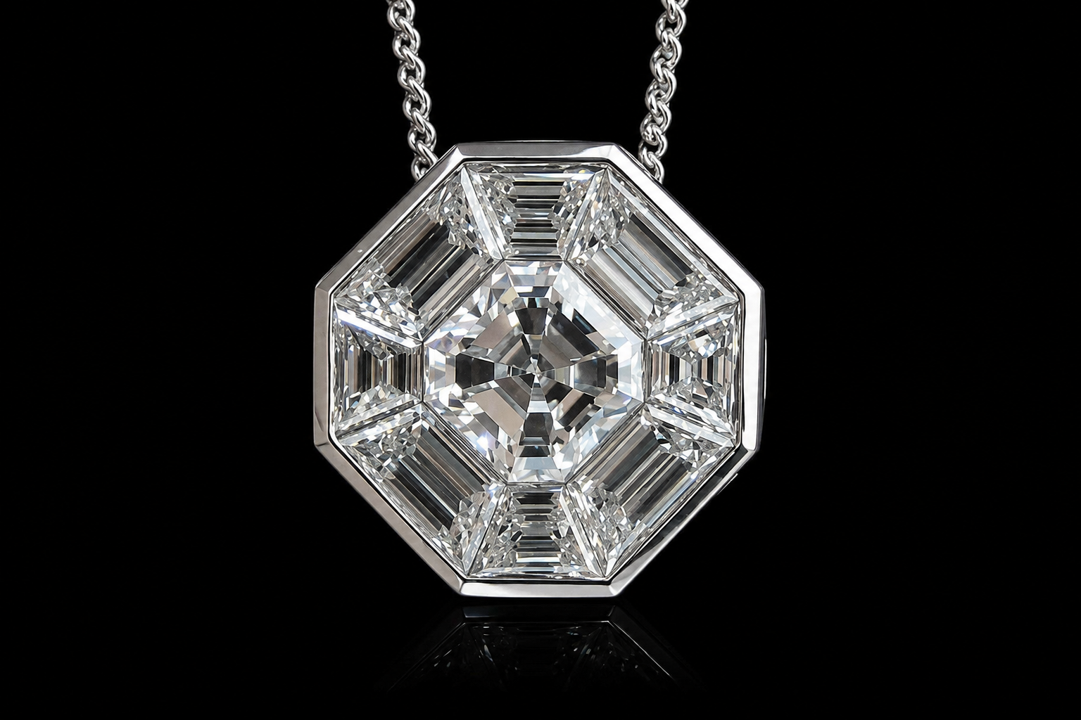 Octagonal Diamond Mosaic Pendant (pend045)