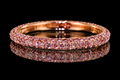 Three-Row Pink Diamond Micropavé Band in Rose Gold (band162)
