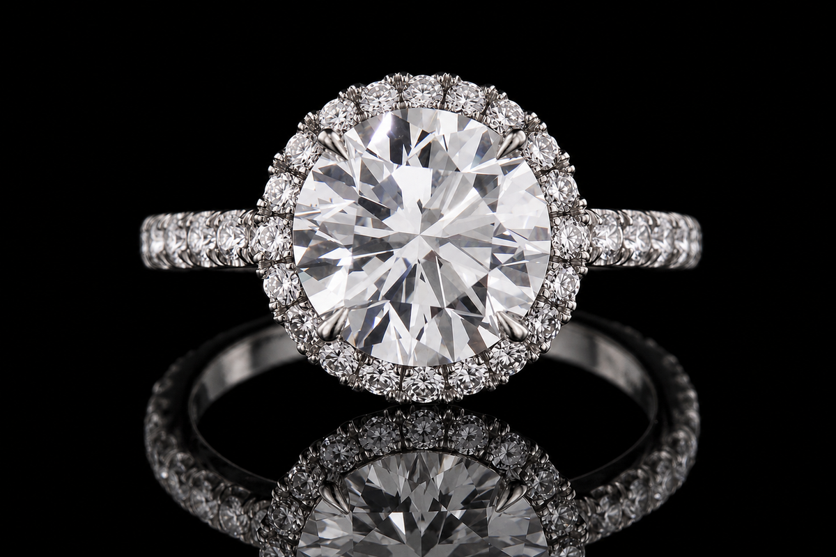 Round Halo Engagement Ring (eng368)