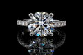 Round Brilliant Diamond Solitaire Ring with Pavé Band and Hidden Halo (eng512)