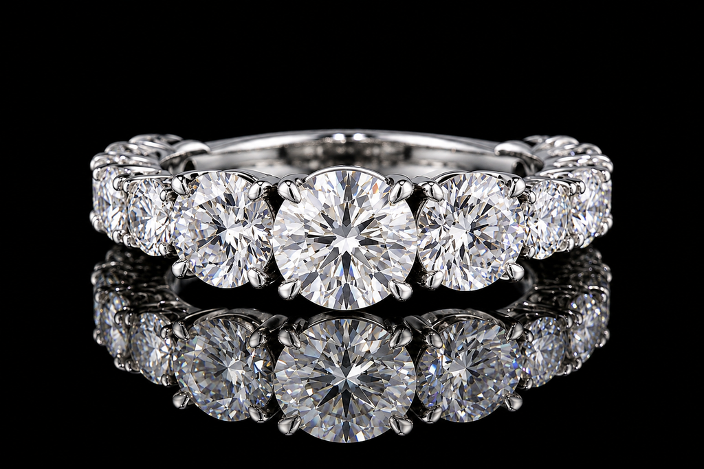 Graduated Round Brilliant Diamond Anniversary Band (band175)