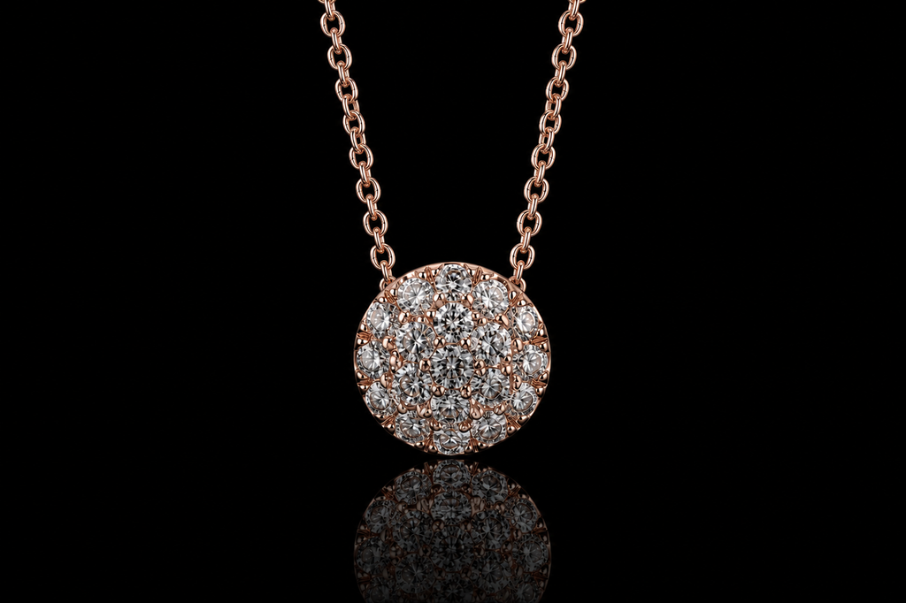 Diamond Cluster Pendant with Matching Earrings (pend076)