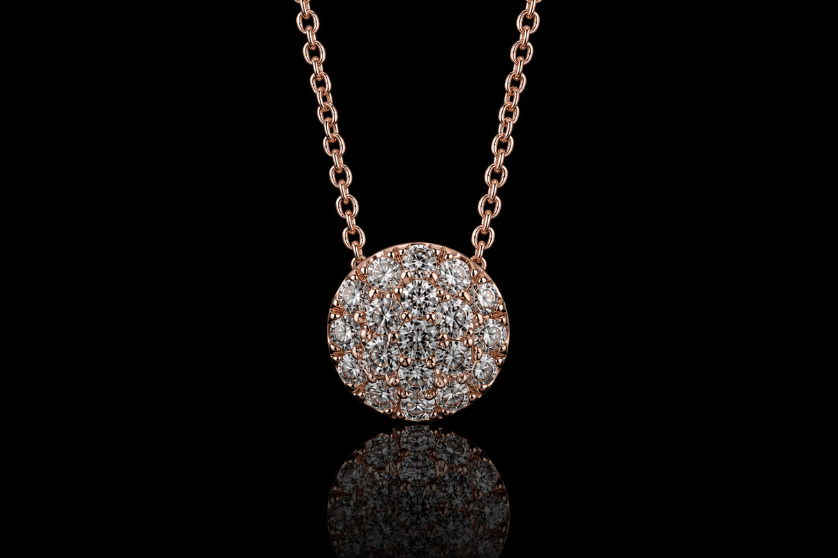 Diamond Cluster Pendant with Matching Earrings (pend076)