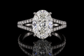 Oval Diamond Split Shank Engagement Ring (eng362)