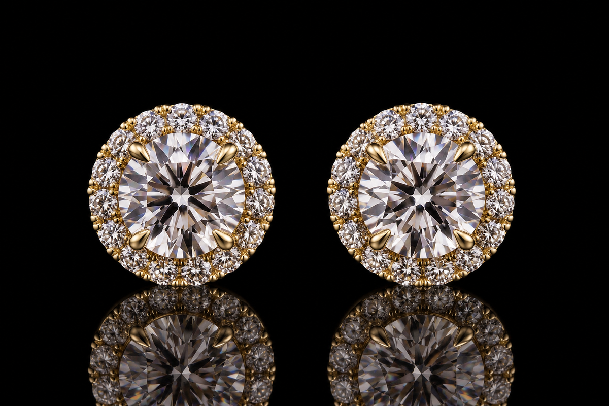 Removable Diamond Halo Jacket Earrings (ear055)