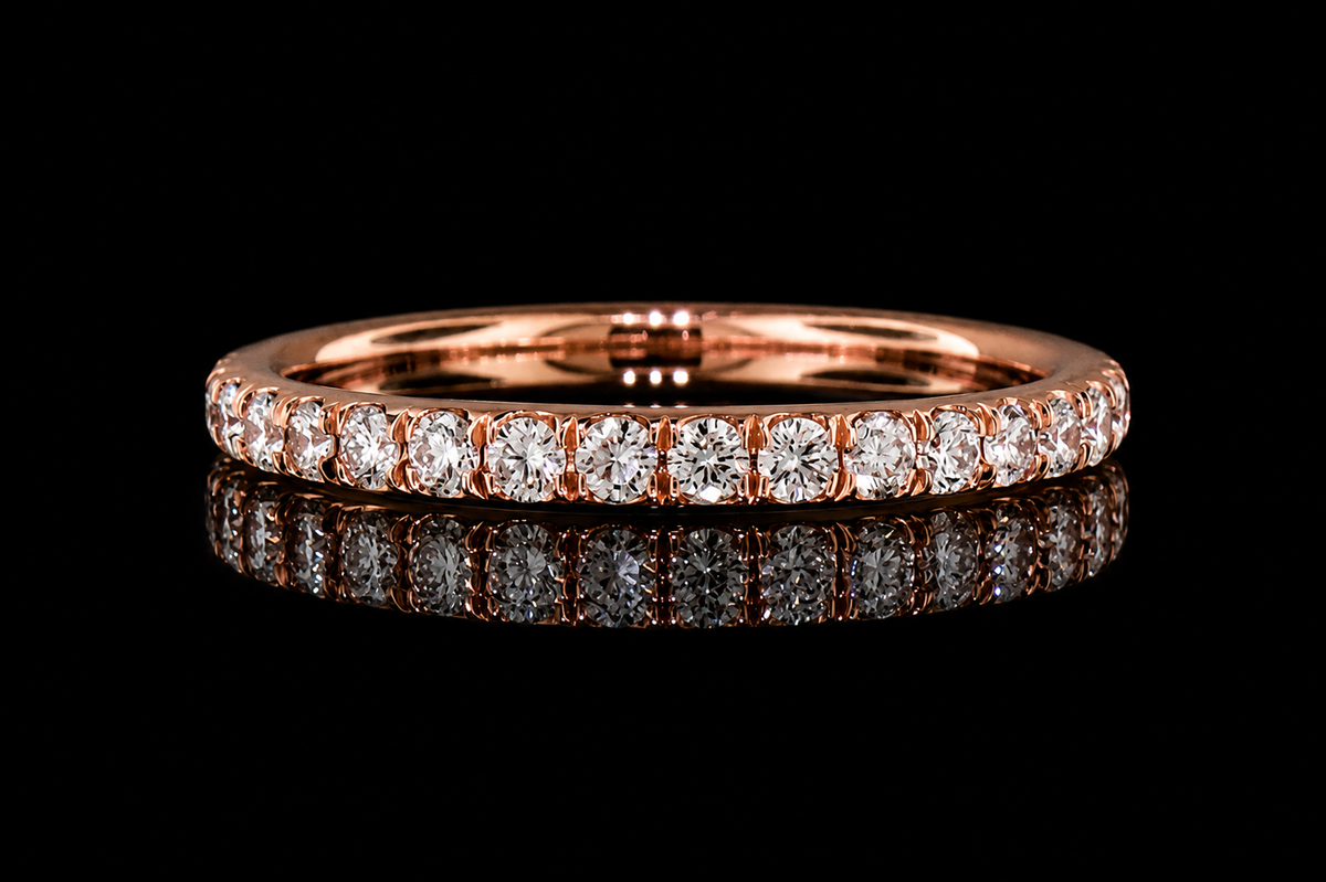 Rose Gold Micropavé Diamond Band (band117)