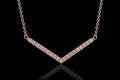 14K Rose Gold Diamond Chevron Necklace (pend066)