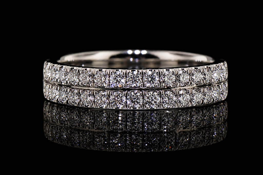 Two-Row Micropavé Diamond Platinum Band (band111)