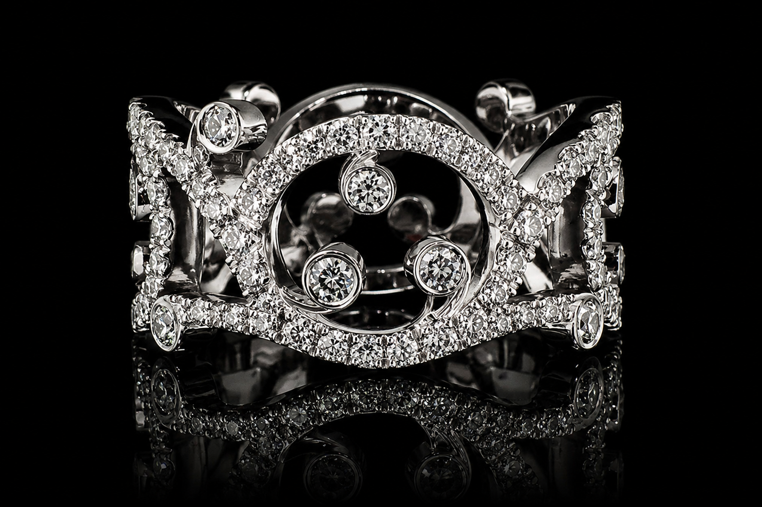 Diamond Openwork Platinum Band (band104)
