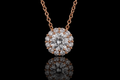 14K Rose Gold Diamond Halo Pendant (pend073)