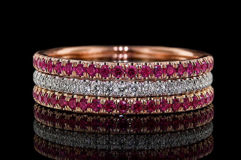 Multi-Color Gemstone Stackable Bands (band065)
