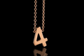 14K Rose Gold Number 4 Pendant Necklace (pend096)
