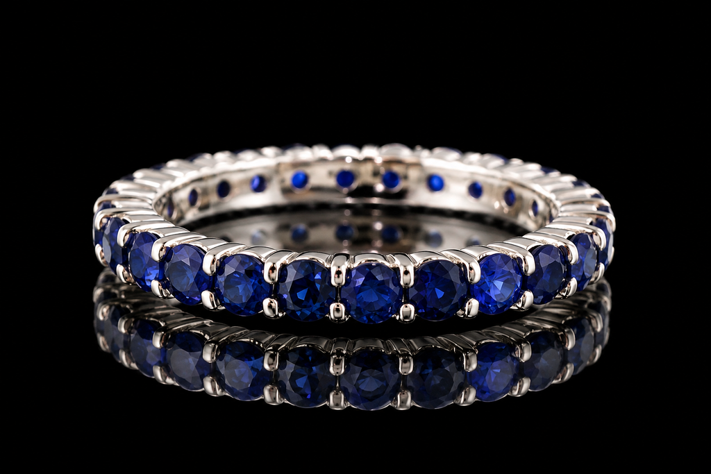 Round Blue Sapphire Eternity Band (band163)