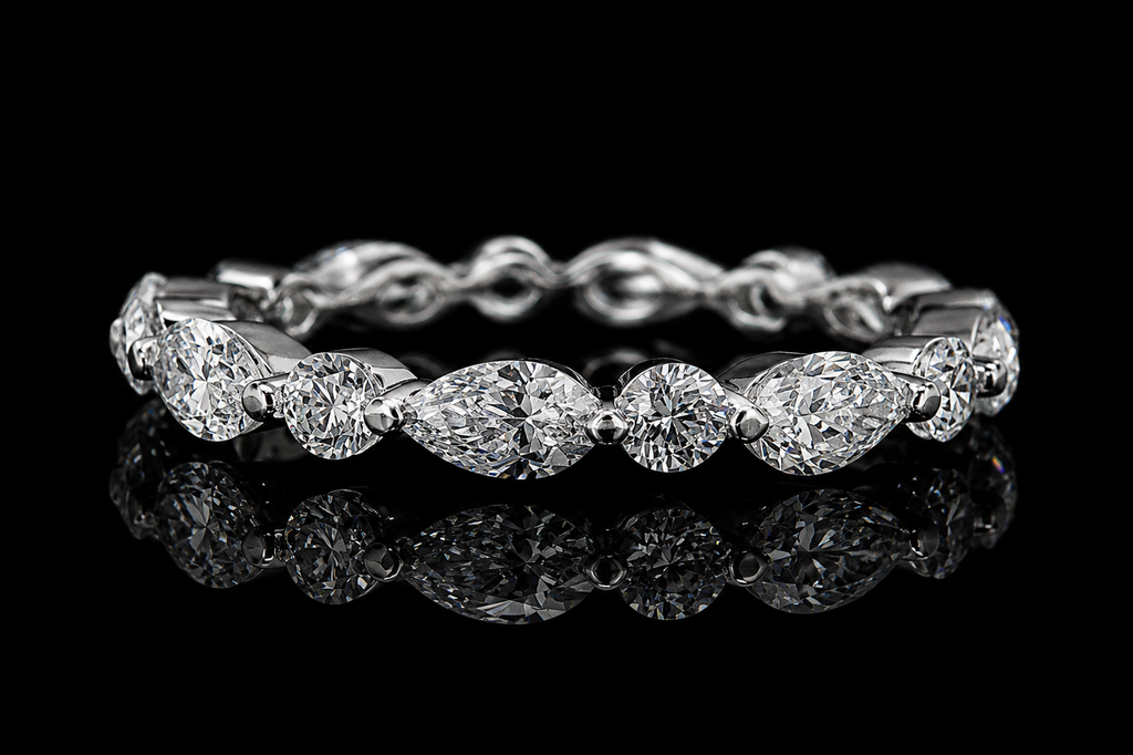 Round & Marquise Diamond Eternity Band (band066)