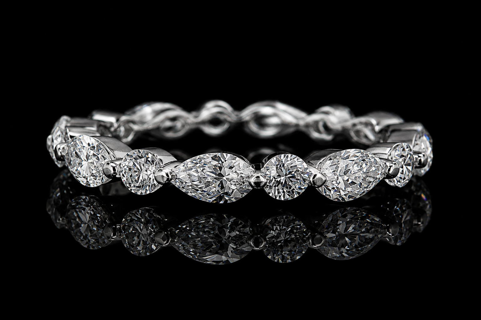Round & Marquise Diamond Eternity Band (band066)