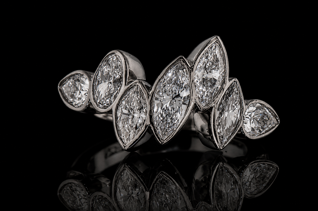 Platinum Mixed-Shape Diamond Ring (band156)