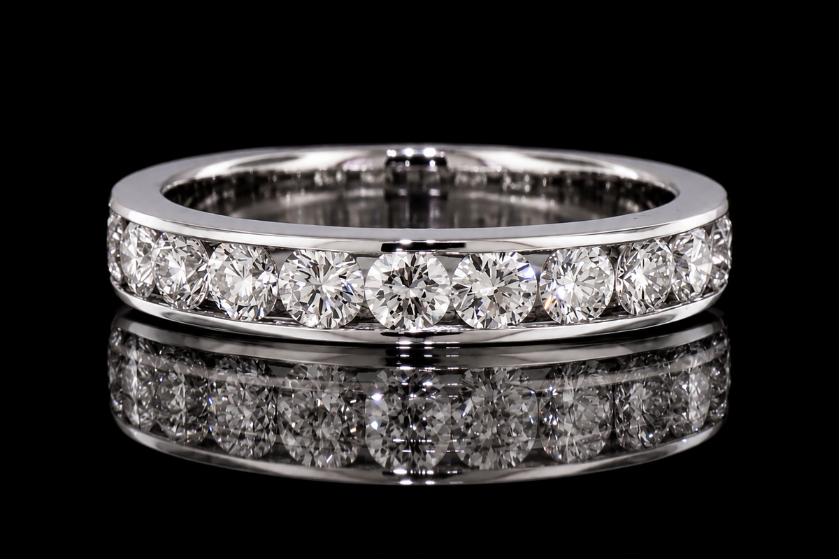 Channel-Set Round Diamond Wedding Band (band159)