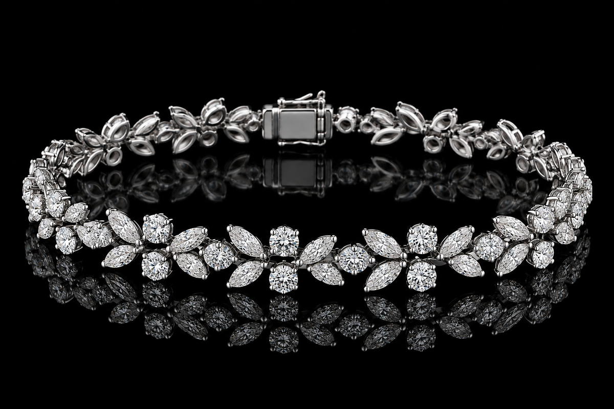 Marquise & Round Diamond Vine Bracelet (brac016)