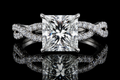 Princess Cut Diamond Twisted Split Shank Engagement Ring (eng022)