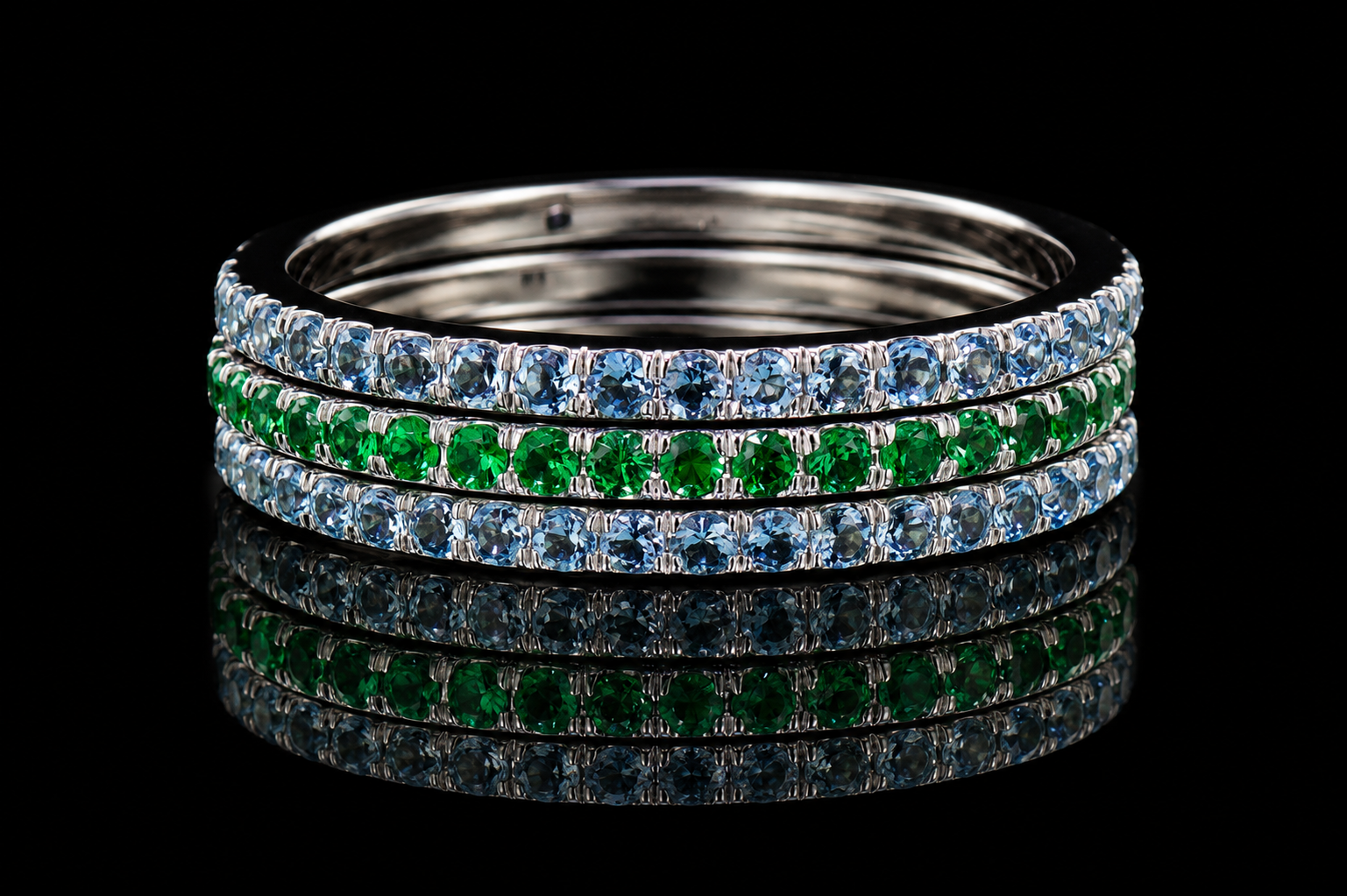 Colored Gemstone Stackable Rings (band011)