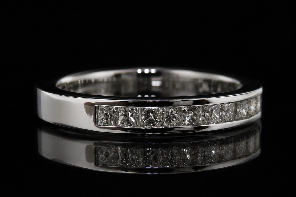 Princess-Cut Diamond Channel Band (band037)