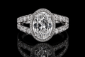 Oval Diamond Halo Split Shank Engagement Ring (eng205)