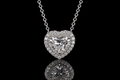 14K White Gold Heart Diamond Double Halo Necklace (pend119)