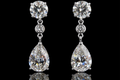 Round & Pear-Shaped Diamond Drop Earrings (ear024)
