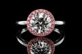 Round Brilliant Diamond Pink Hidden Halo Solitaire Engagement Ring (eng175)