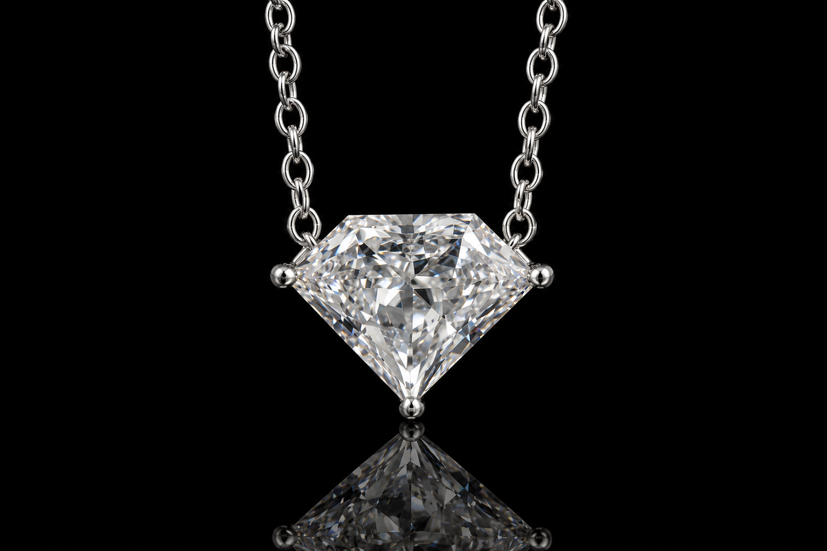 Kite-Cut Diamond Solitaire Pendant (pend099)
