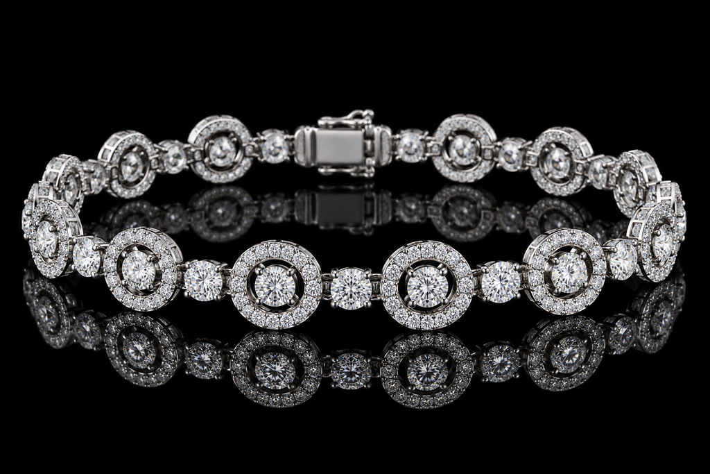 Diamond Halo Link Bracelet (brac014)