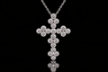 Milgrain Diamond Cross Pendant (pend094)