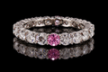 Round Brilliant Diamond Eternity Band with Pink Diamond Accents (band169)